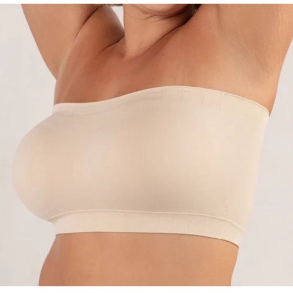 Truekind Convertible Strapless Bandeau Bra Nude Beige Adjustable Straps Padded